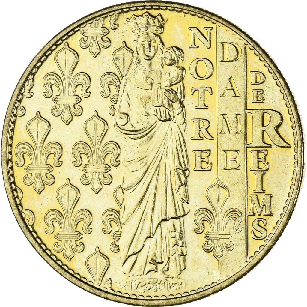 Francia, zeton, Tourist Token, Reims - Cathédrale Notre-Dame - Galerie Clovis