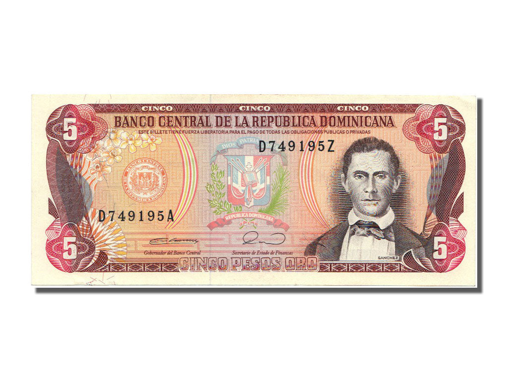 Dominican Republic, 5 Pesos Oro, 1990, UNC(65-70), D