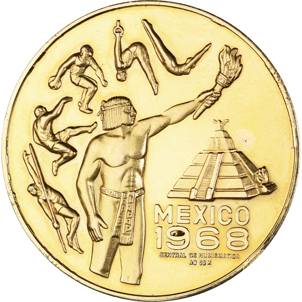 Mexique, Médaille, Jeux Olympiques de México, Sports & leisure, 1968, SUP, Or