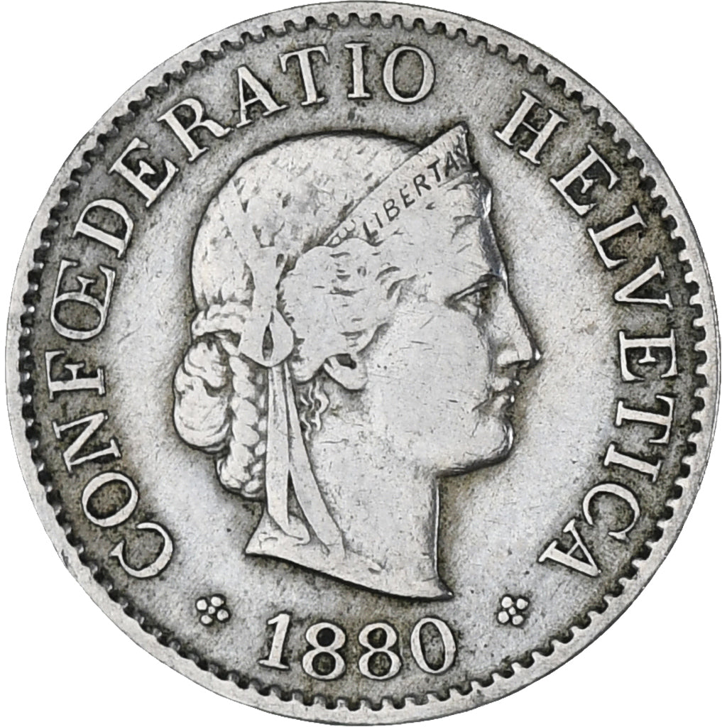 Münze, Schweiz, 5 Rappen, 1880, Bern, SS, Kupfer-Nickel, KM:26