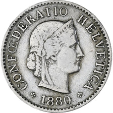 Münze, Schweiz, 5 Rappen, 1880, Bern, SS, Kupfer-Nickel, KM:26