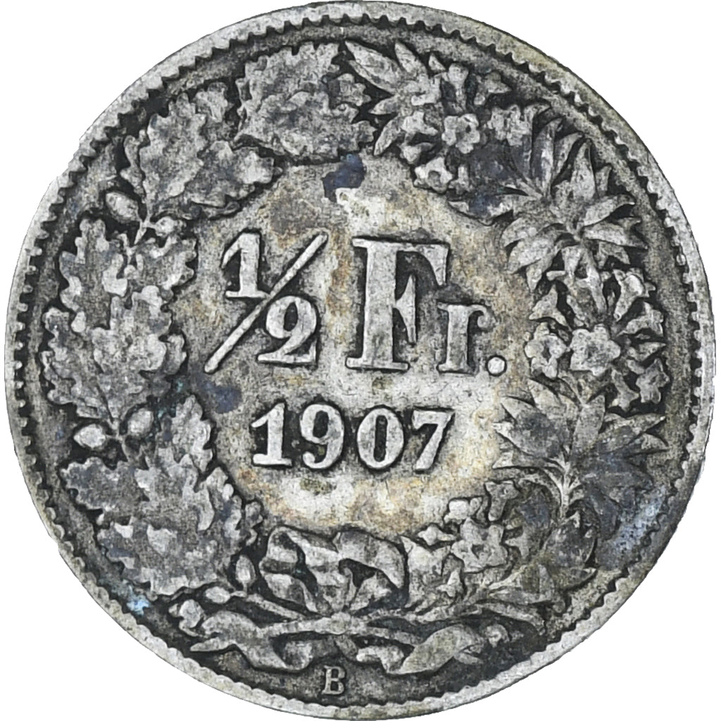 Monnaie, Suisse, 1/2 Franc, 1907, Bern, TTB, Argent, KM:23