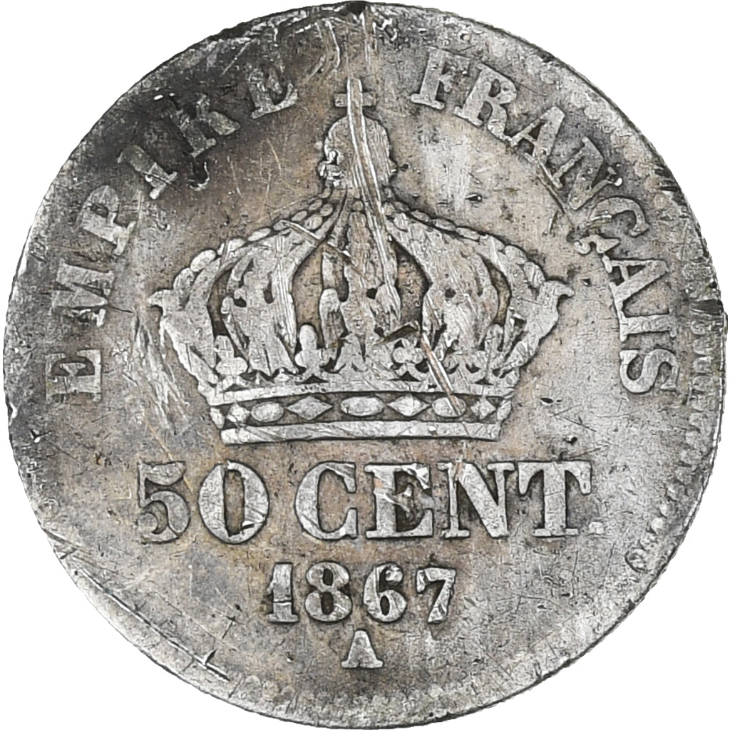 Münze, Frankreich, Napoleon III, Napoléon III, 50 Centimes, 1867, Paris, S