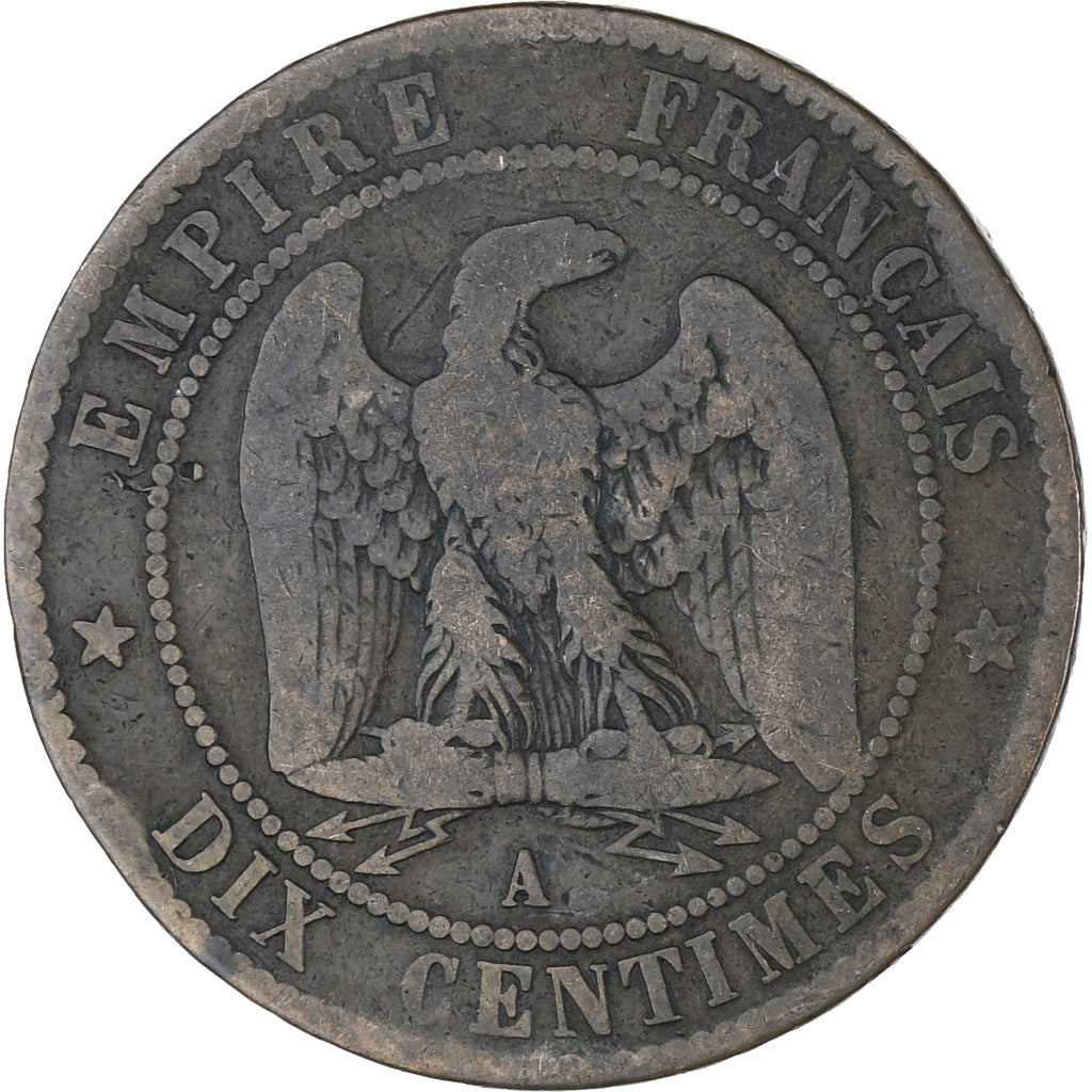 Moneta, Francia, Napoleon III, Napoléon III, 10 Centimes, 1862, Paris, MB+