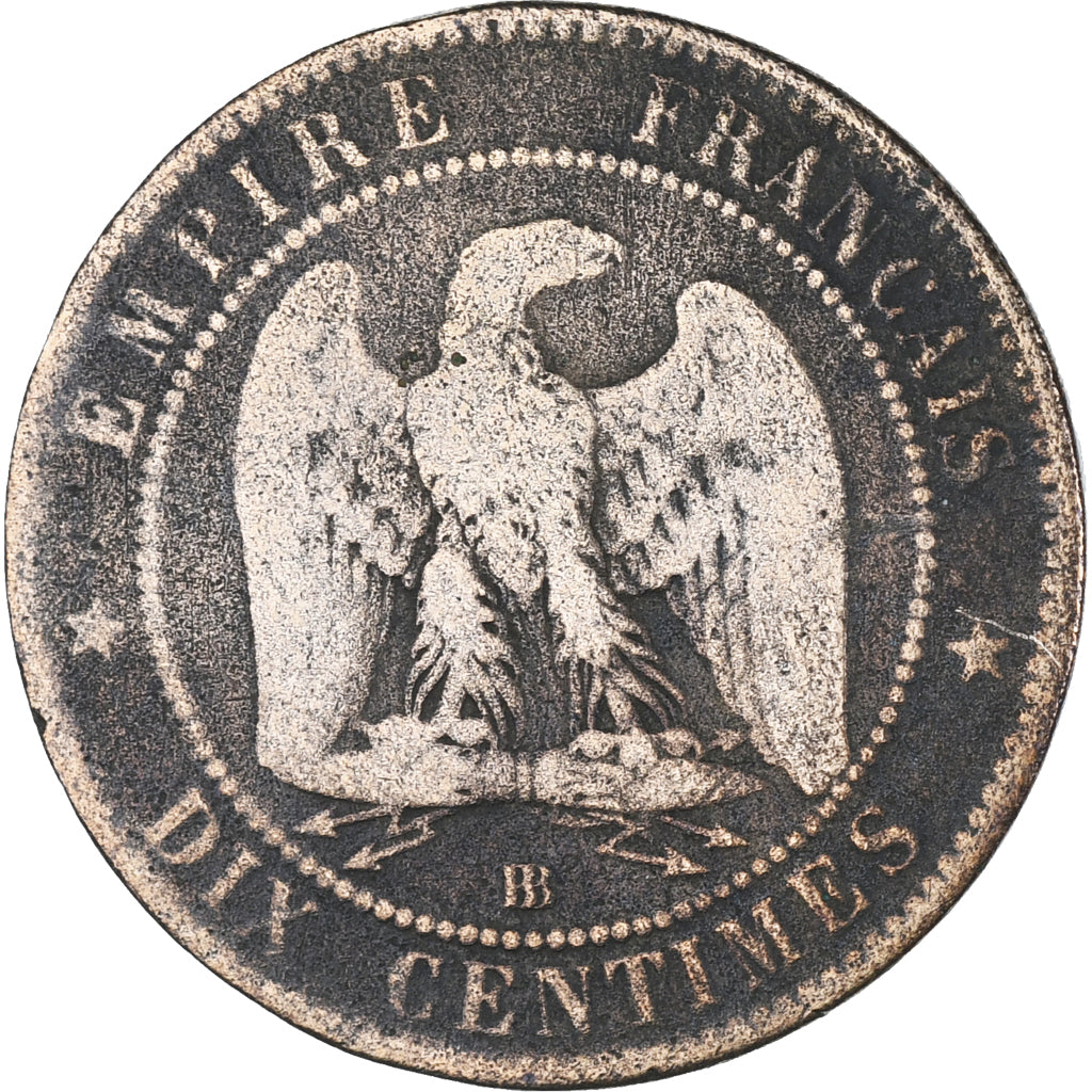 Monnaie, France, Napoleon III, Napoléon III, 10 Centimes, 1863, Strasbourg