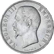 Francia, Napoleon III, 5 Francs, 1856, Paris, MBC+, Plata, KM:782.1, Gadoury:734