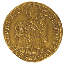 AUSTRIAN STATES, Ducat, 1701, Salzburg, KM #257, AU(50-53), Gold, 3.46