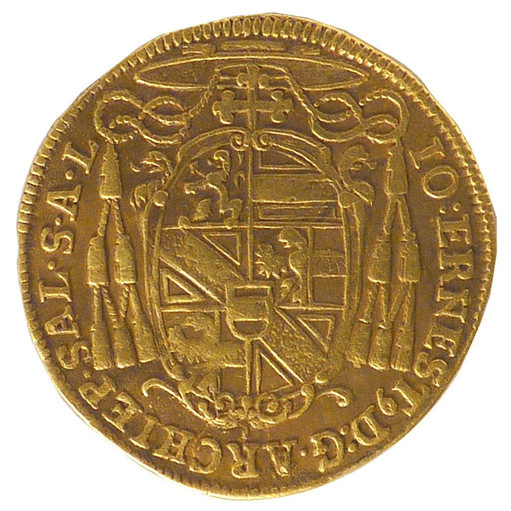AUSTRIAN STATES, Ducat, 1701, Salzburg, KM #257, AU(50-53), Gold, 3.46