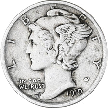 Moeda, Estados Unidos da América, Mercury Dime, Dime, 1919, U.S. Mint