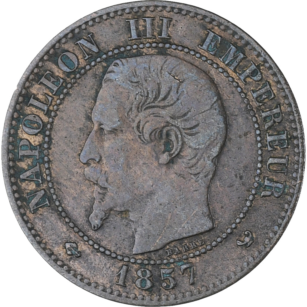 Moneda, Francia, Napoleon III, Napoléon III, 2 Centimes, 1857, Lille, MBC+
