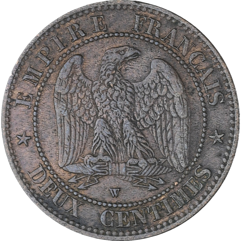 Moneda, Francia, Napoleon III, Napoléon III, 2 Centimes, 1857, Lille, MBC+