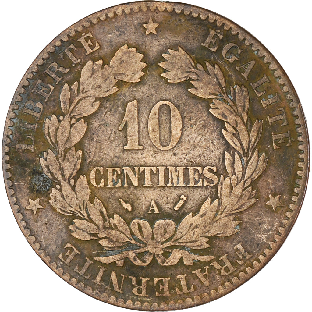 Frankreich, Cérès, 10 Centimes, 1896, Paris, SS, Bronze, KM:815.1
