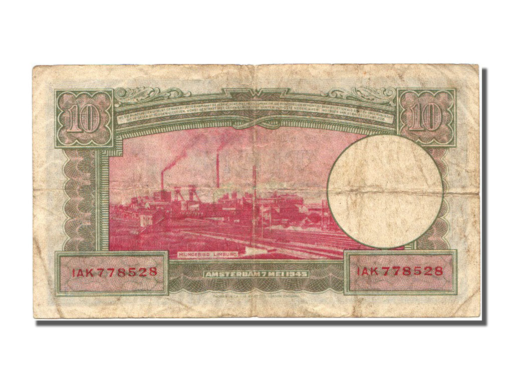 Geldschein, Niederlande, 10 Gulden, 1945, SS