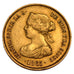 SPAIN, 4 Escudos, 1865, Madrid, KM #631.1, EF(40-45), Gold, 3.39