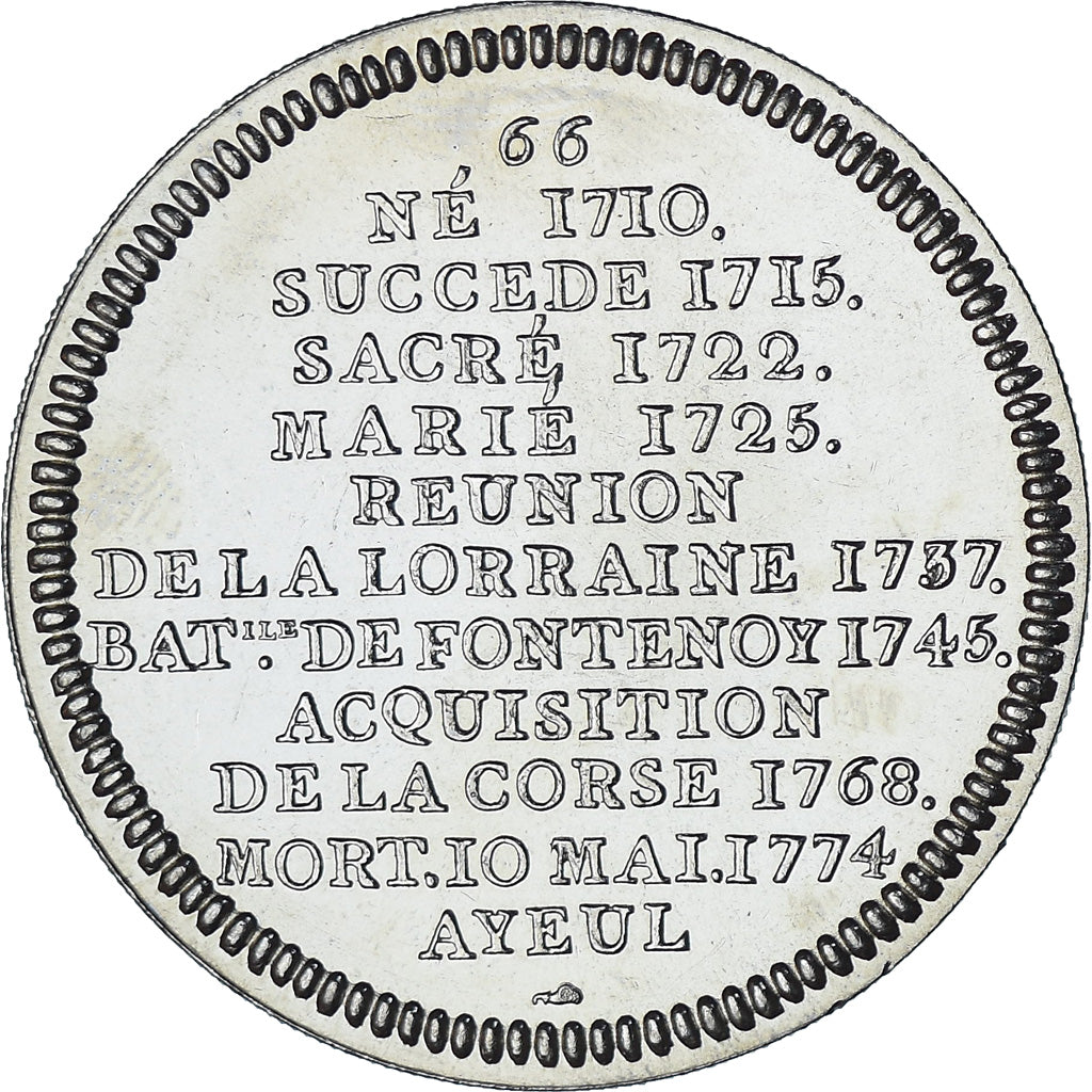 Frankrijk, Medaille, Roi de France, Louis XV, History, UNC-, Cupro-nikkel