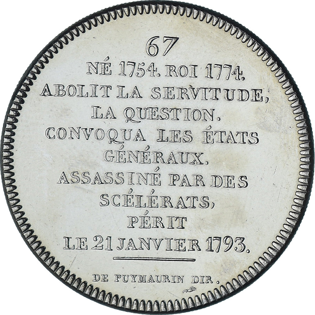 Francia, medaglia, Les rois de France célèbres, Louis XVI 1754-1793, History