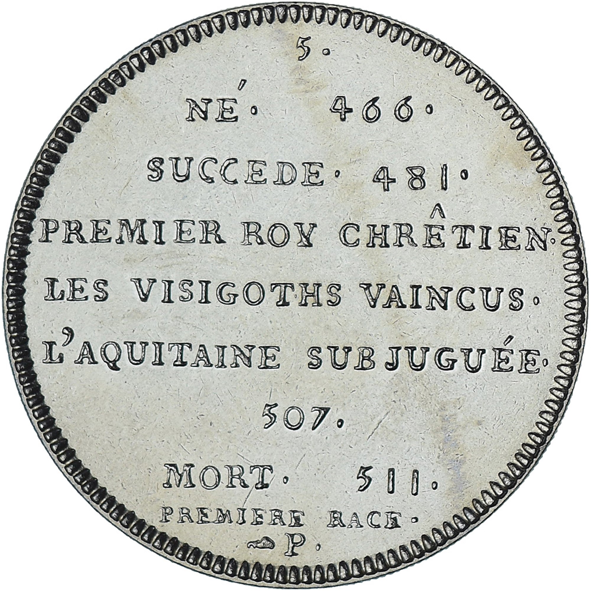 Frankreich, Medaille, Les Rois de France, Clovis, History, UNZ, Kupfer-Nickel