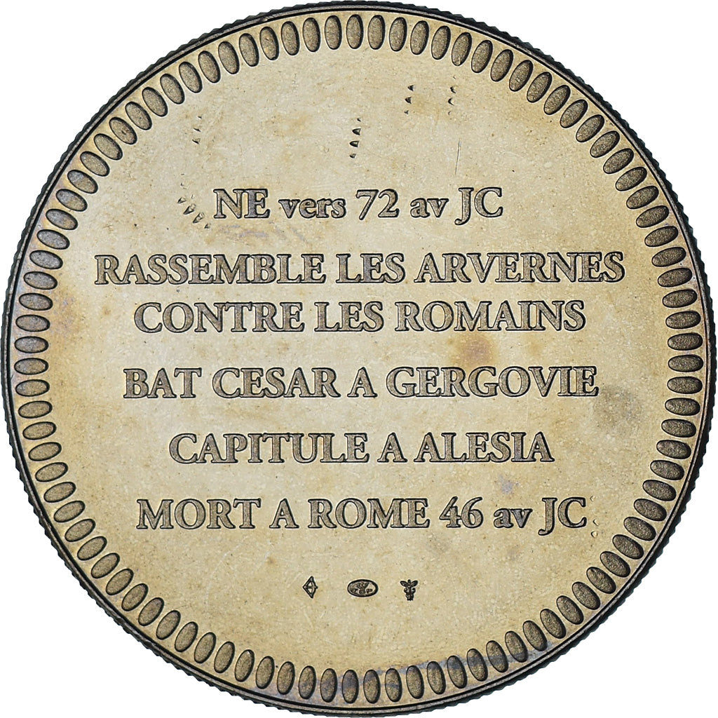 Francia, medalla, Les rois de France, Vercingetorix, History, SC, Cobre -