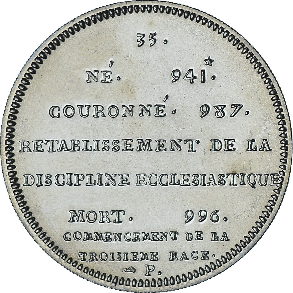 Frankrijk, Medaille, Les Rois de France, Hugues Capet, History, UNC-