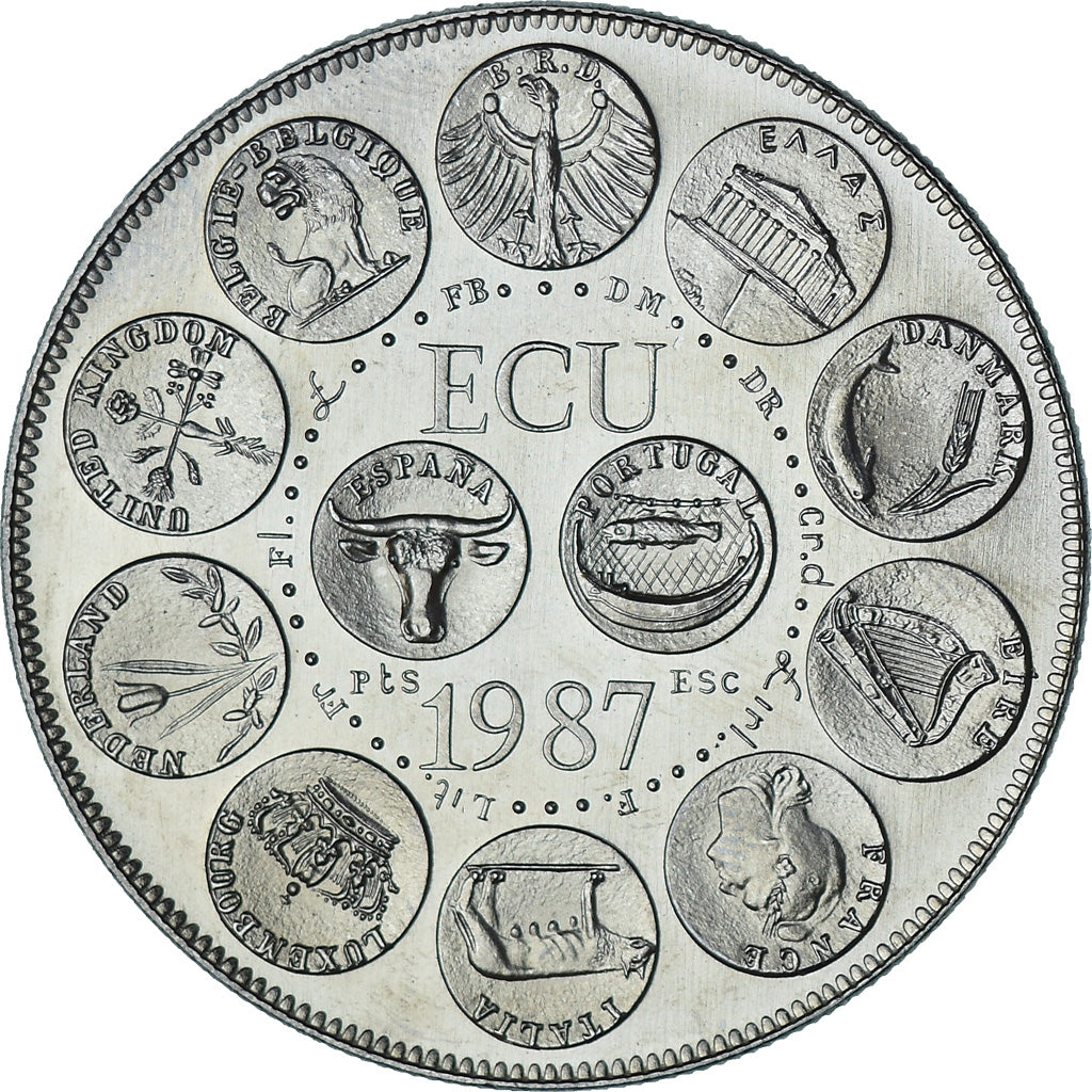 Frankreich, Medaille, Ecu Europa, Marianne, Society, 1987, UNZ, Kupfer-Nickel