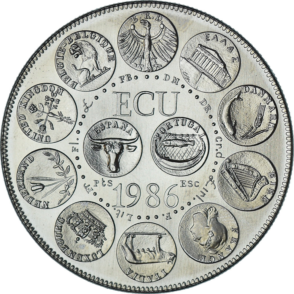 Frankreich, Medaille, Ecu Europa, Marianne, Society, 1986, UNZ, Kupfer-Nickel