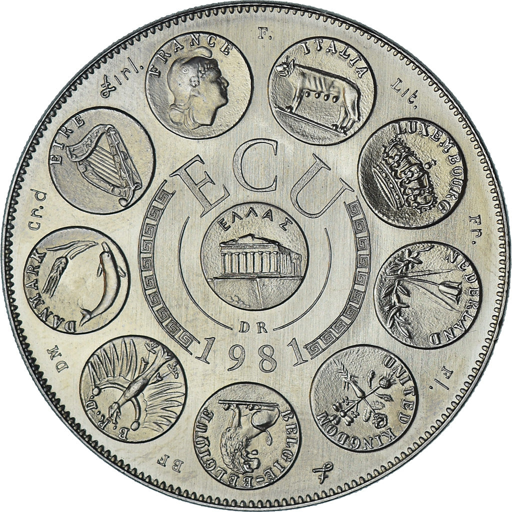 Frankreich, Medaille, Ecu Europa, Marianne, Society, 1981, UNZ, Kupfer-Nickel