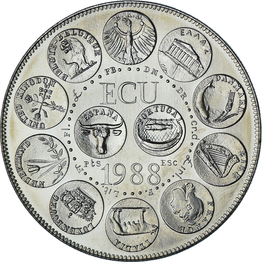 Frankreich, Medaille, Ecu Europa, Marianne, Society, 1988, UNZ, Kupfer-Nickel