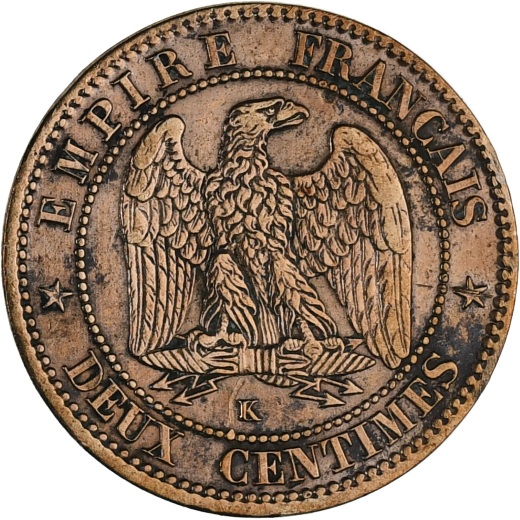 Moneda, Francia, Napoleon III, Napoléon III, 2 Centimes, 1862, Bordeaux, MBC+