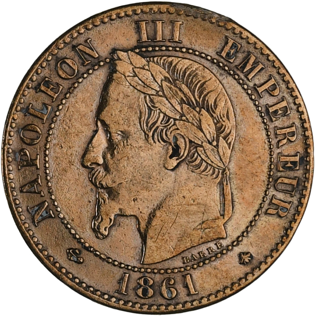 Moneda, Francia, Napoleon III, Napoléon III, 2 Centimes, 1861, Paris, MBC+
