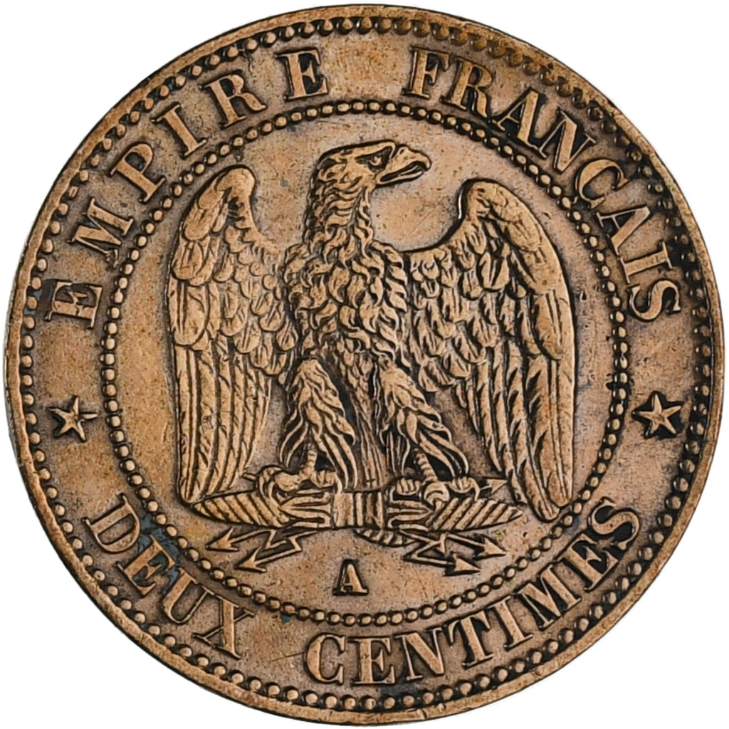 Moneda, Francia, Napoleon III, Napoléon III, 2 Centimes, 1861, Paris, MBC+