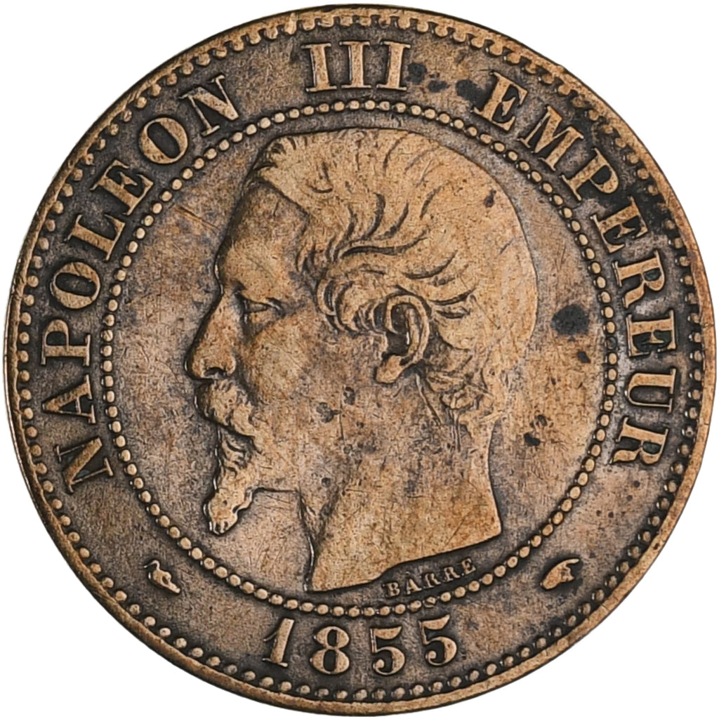 Moneda, Francia, Napoleon III, Napoléon III, 2 Centimes, 1855, Paris, MBC+