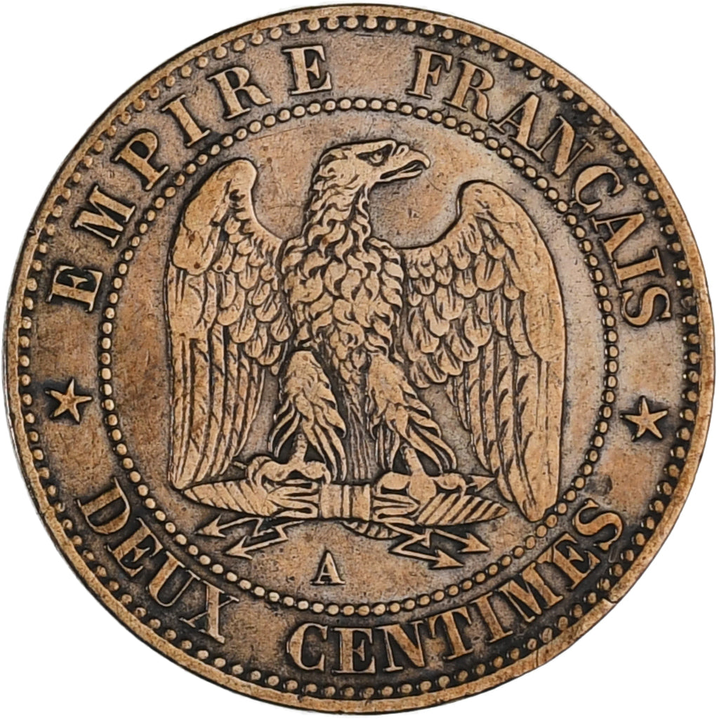 Moneda, Francia, Napoleon III, Napoléon III, 2 Centimes, 1855, Paris, MBC+