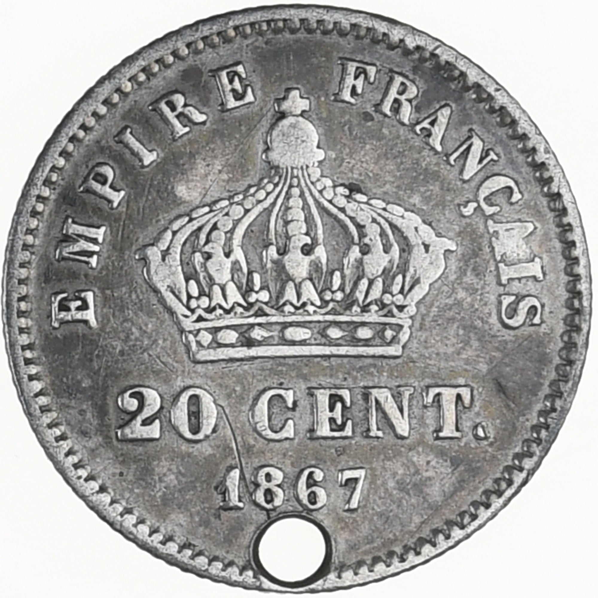 Coin, France, 20 Centimes, 1867, EF(40-45), Silver, Gadoury:309