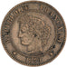 Moeda, França, Cérès, 2 Centimes, 1879, Paris, EF(40-45), Bronze, KM:827.1