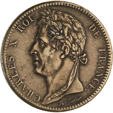 FRENCH COLONIES, Charles X, 10 Centimes, 1827, La Rochelle, AU(50-53), Bronze