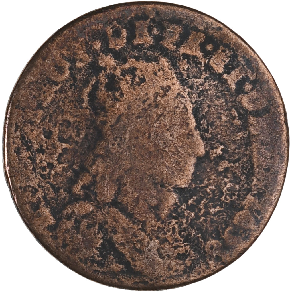 France, Louis XIV, Liard de France, 1658, Meung-sur-Loire, F(12-15), Copper