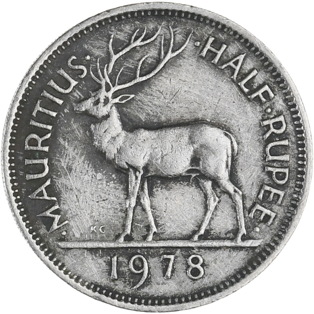 Münze, Mauritius, Elizabeth II, 1/2 Rupee, 1978, SS+, Kupfer-Nickel, KM:37.1