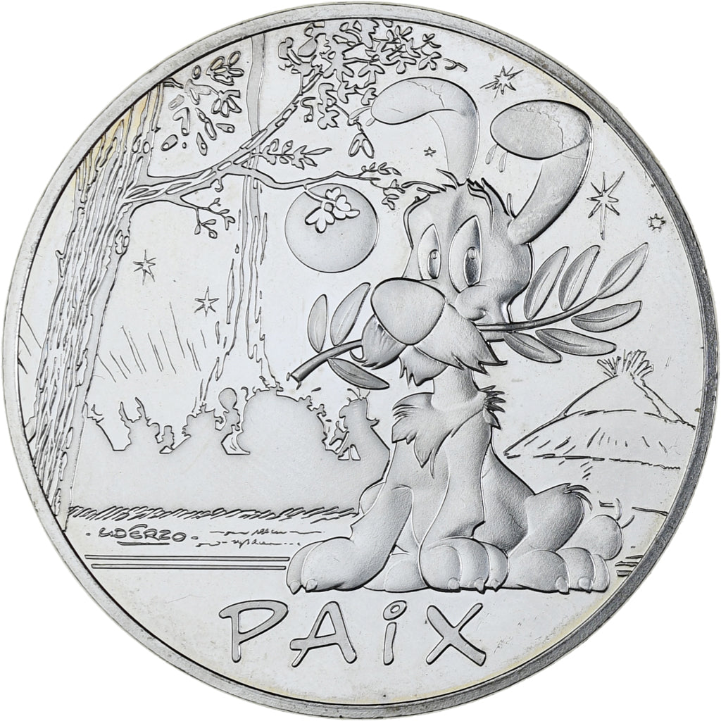 France, 50 Euro, Astérix et la paix - Idéfix, 2015, MS(63), Silver
