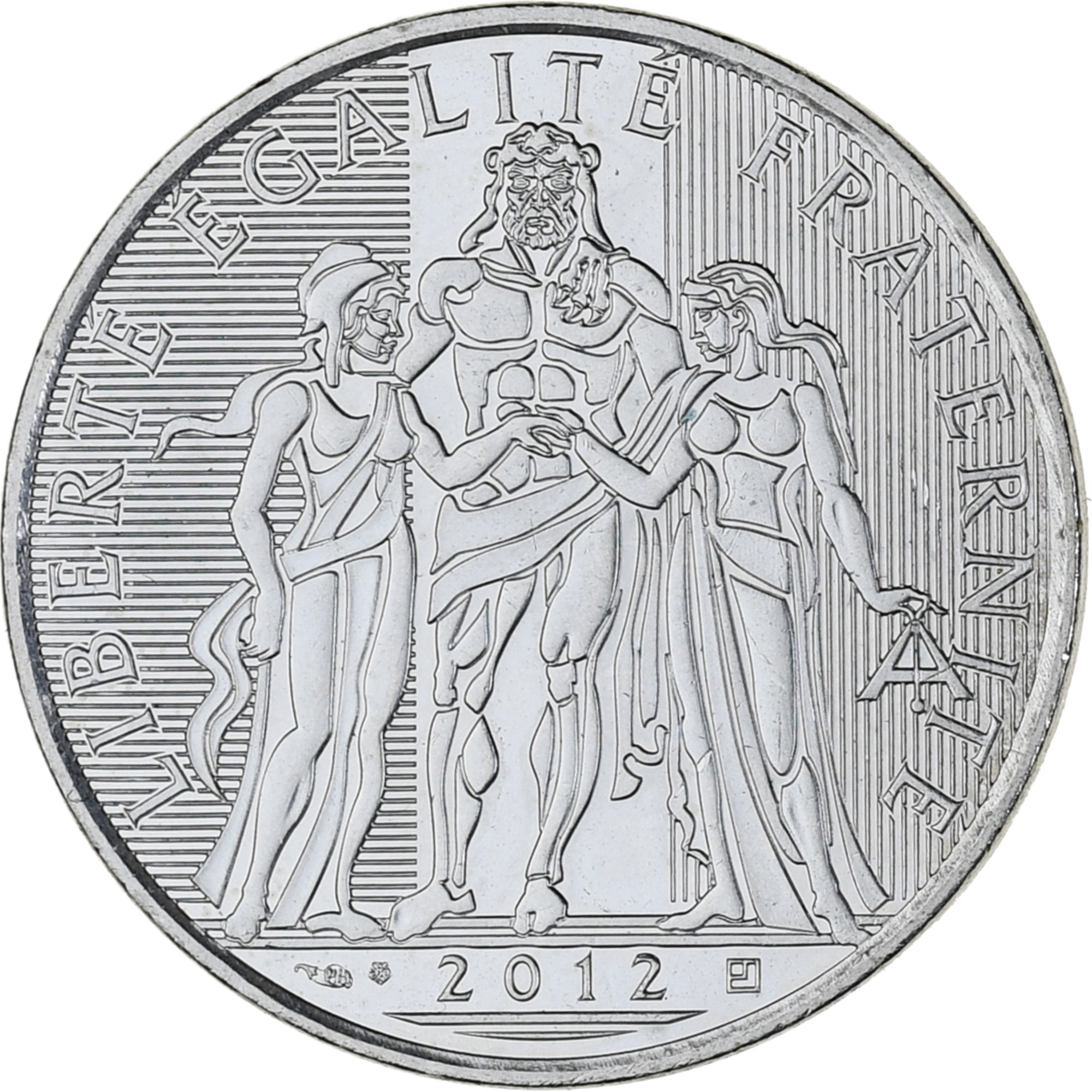 France, 10 Euro, Hercule, 2012, Paris, MS(60-62), Silver, KM:2073