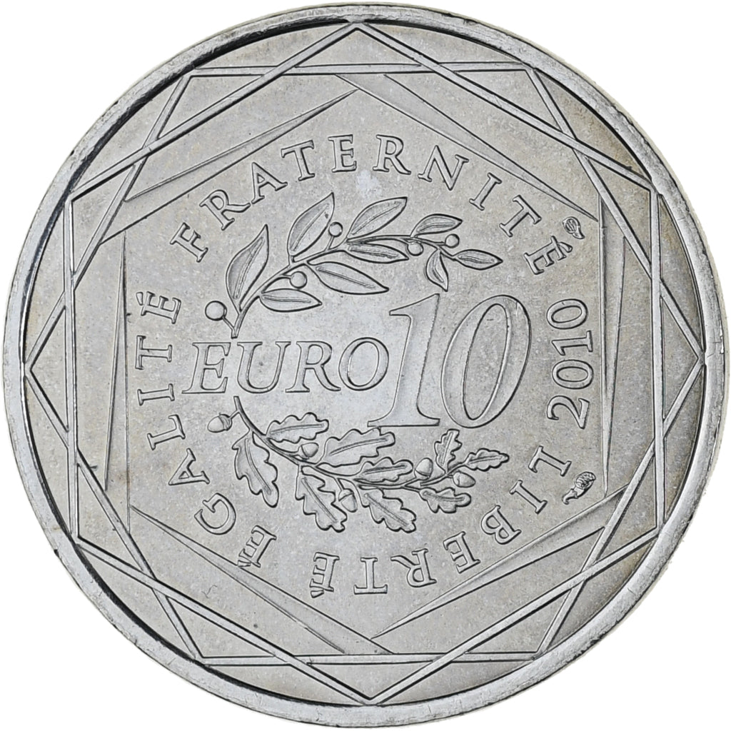France, 10 Euro, Euros des régions, 2010, Paris, Bretagne, SPL, Argent, KM:1648