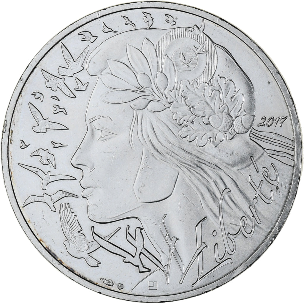 France, 20 Euro, Liberté, 2017, MS(64), Silver