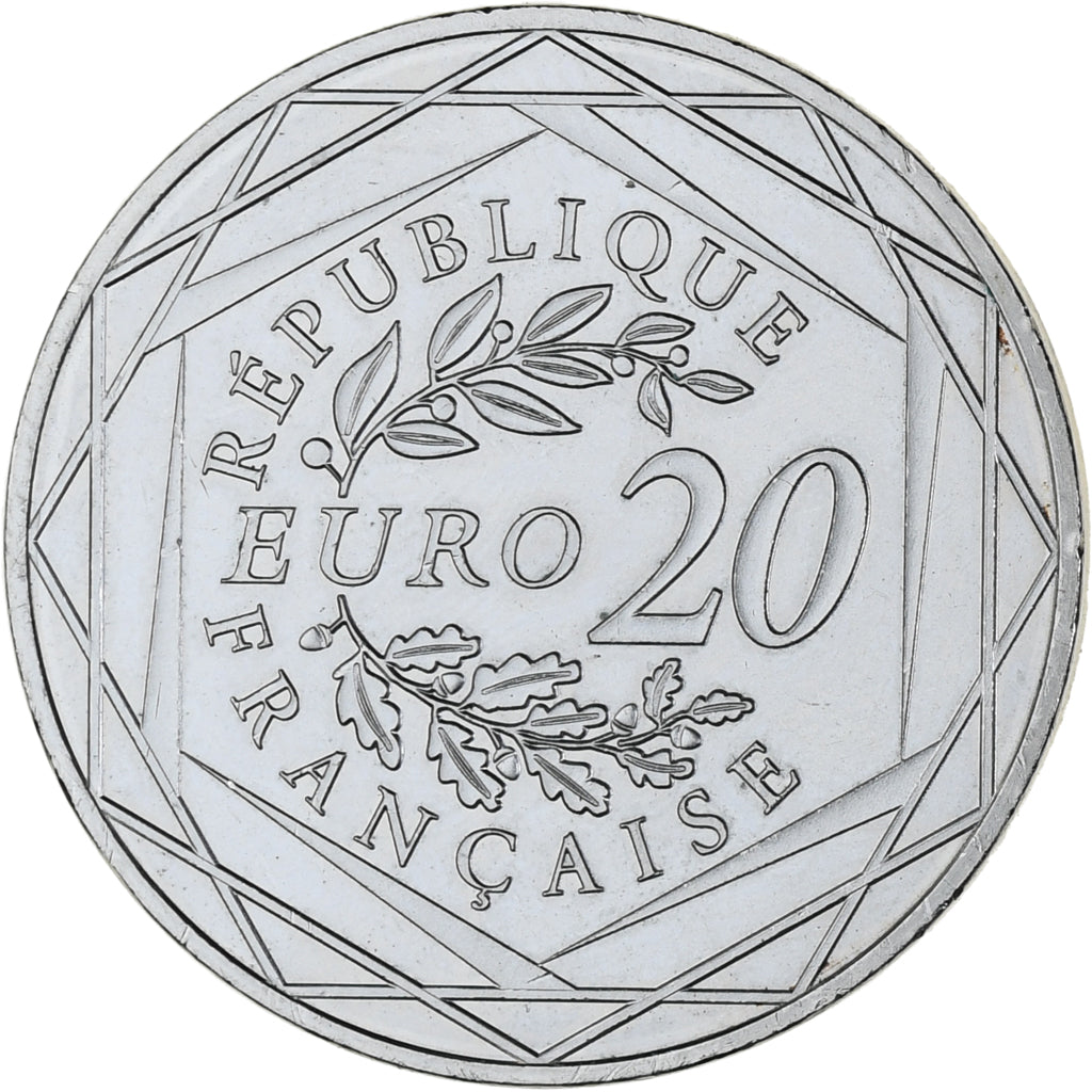 France, 20 Euro, Liberté, 2017, MS(64), Silver