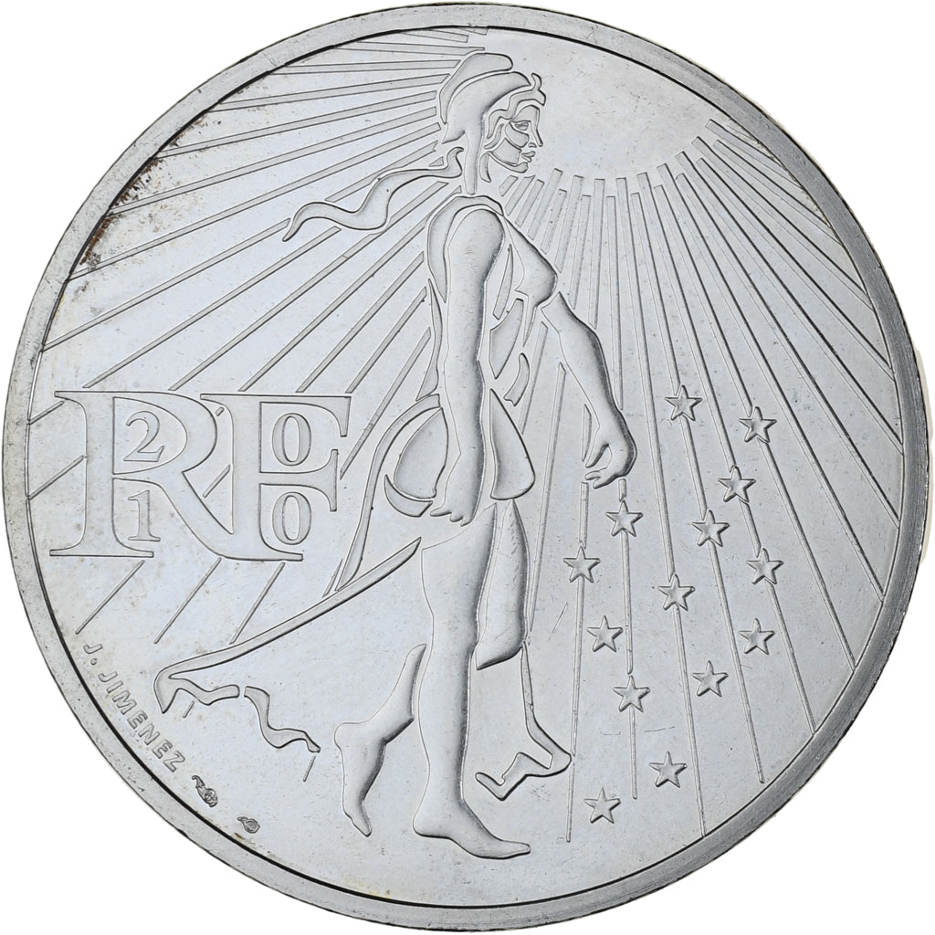 France, 50 Euro, Semeuse, 2010, Paris, MS(63), Silver, KM:1644