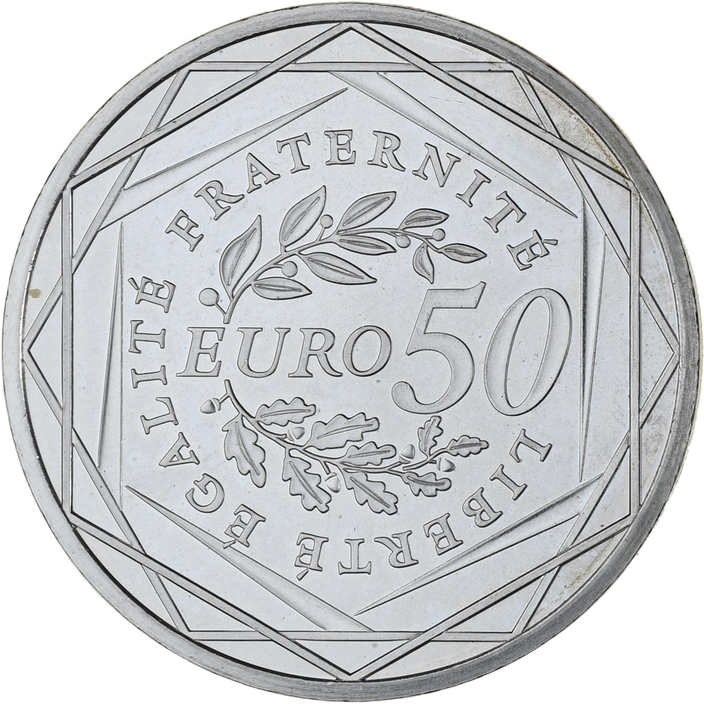 France, 50 Euro, Semeuse, 2010, Paris, MS(63), Silver, KM:1644