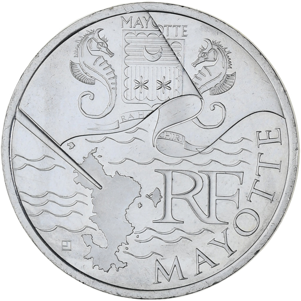 France, 10 Euro, Euros des régions, 2011, Paris, Mayotte, MS(63), Silver