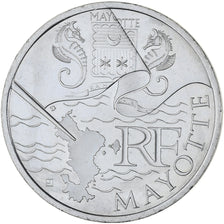 France, 10 Euro, Euros des régions, 2011, Paris, Mayotte, MS(63), Silver
