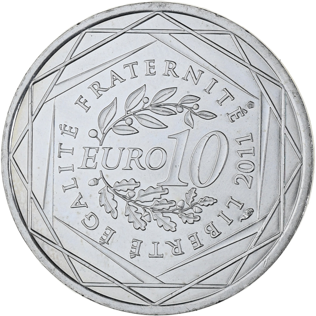 France, 10 Euro, Euros des régions, 2011, Paris, Mayotte, MS(63), Silver