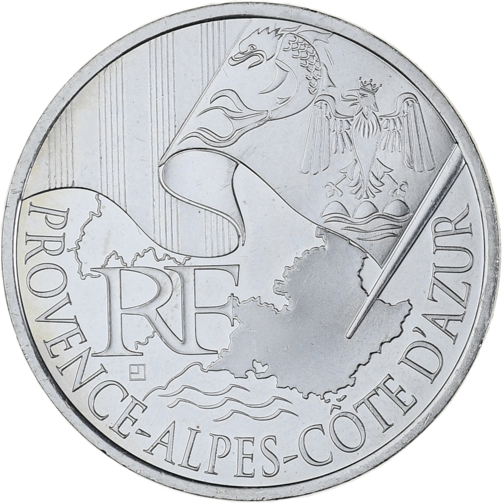 França, 10 Euro, Euros des régions, 2010, Paris, Provence Alpes Côte d'Azur