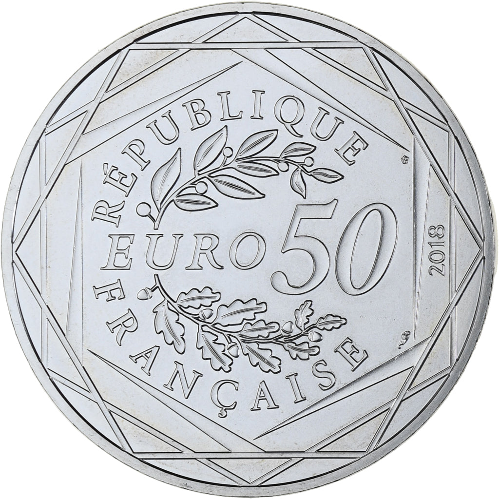 France, 50 Euro, Mickey & la France - Sacré-Cœur, 2018, SPL, Argent