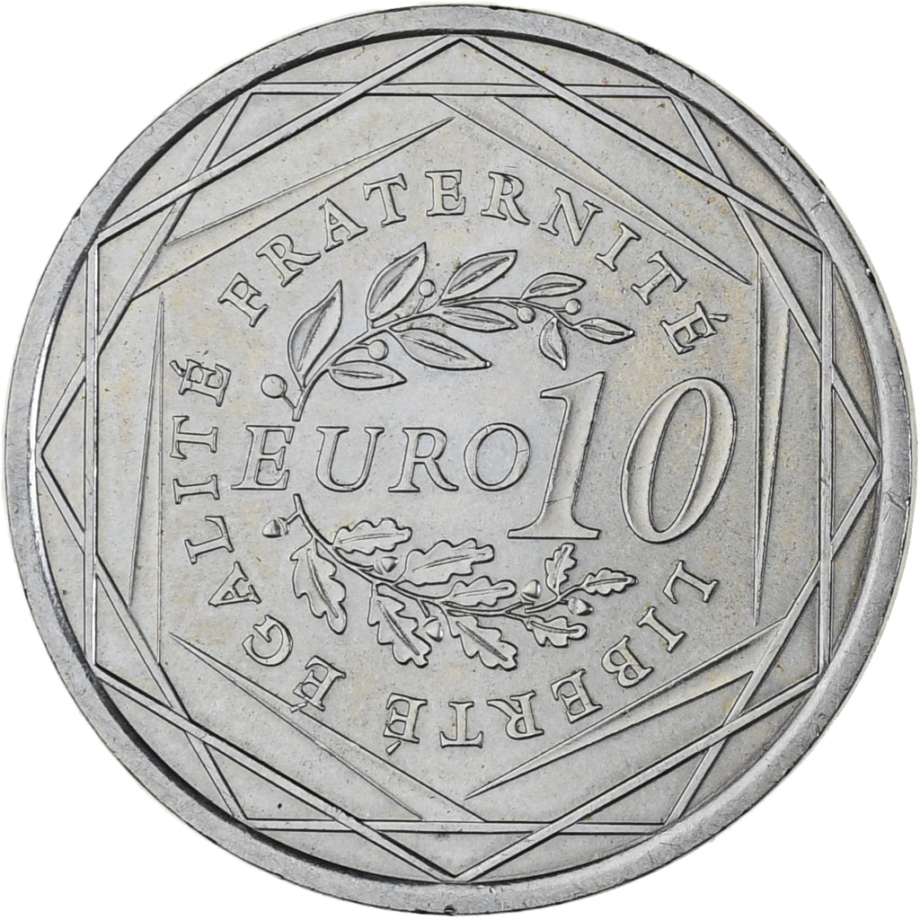 França, 10 Euro, Semeuse, 2009, MS(63), Prata, KM:1580
